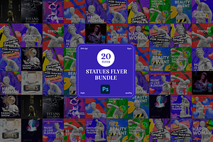20 Antique Statues Flyer Bundle, a Social Media Template by PopotLane
