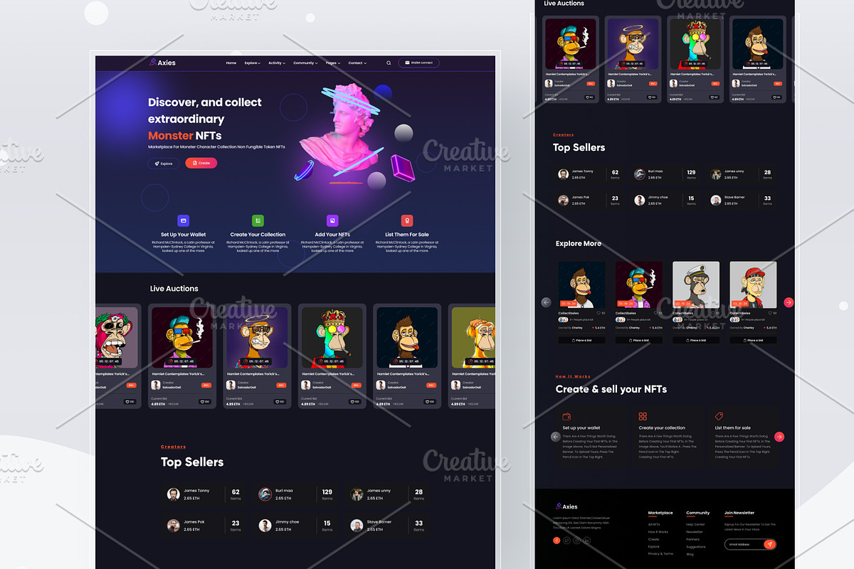 Mega UI Website Template Bundle, a Landing Page Template by DesignsLab (Photo 13 of 22)