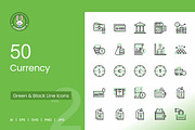 50 Currency Green & Black Icons, an Icon by IconBunny (Thumbnail 1 of 2)