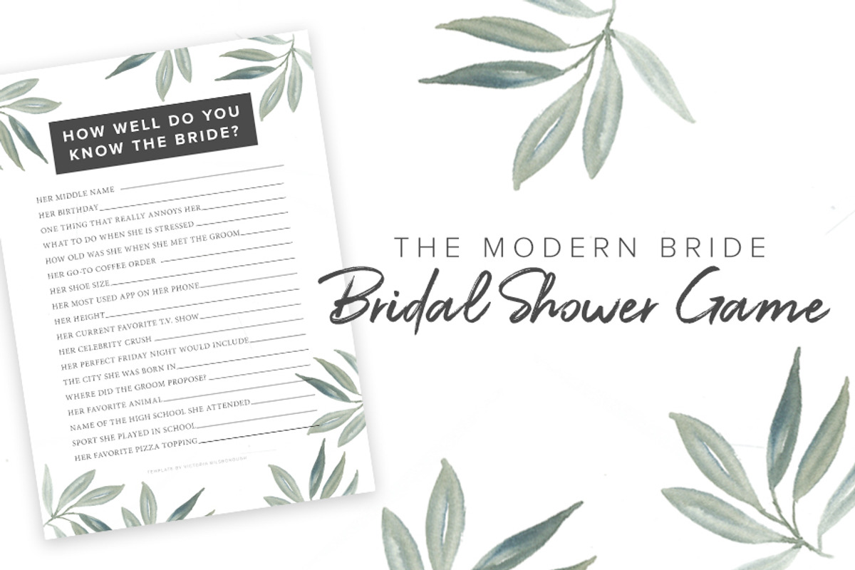 Modern Bridal Shower Game Template, a Stationery Template by Victoria Bilsborough (Photo 1 of 2)
