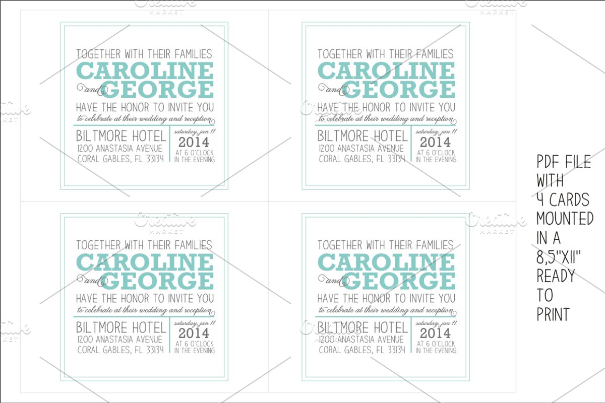 NewsPaper Style Wedding Invitation, an Invitation Template by Fonts & Printables (Photo 2 of 2)