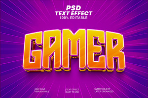 Bold Gamer Text Effect On Purple BG