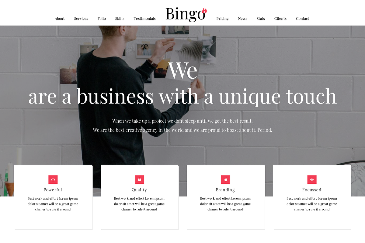 Bingo - A Bootstrap Business Theme, a Bootstrap Template by drsankarl