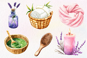 Watercolor Spa Clipart, an Illustration by Dream Creation (Thumbnail 4 of 5)