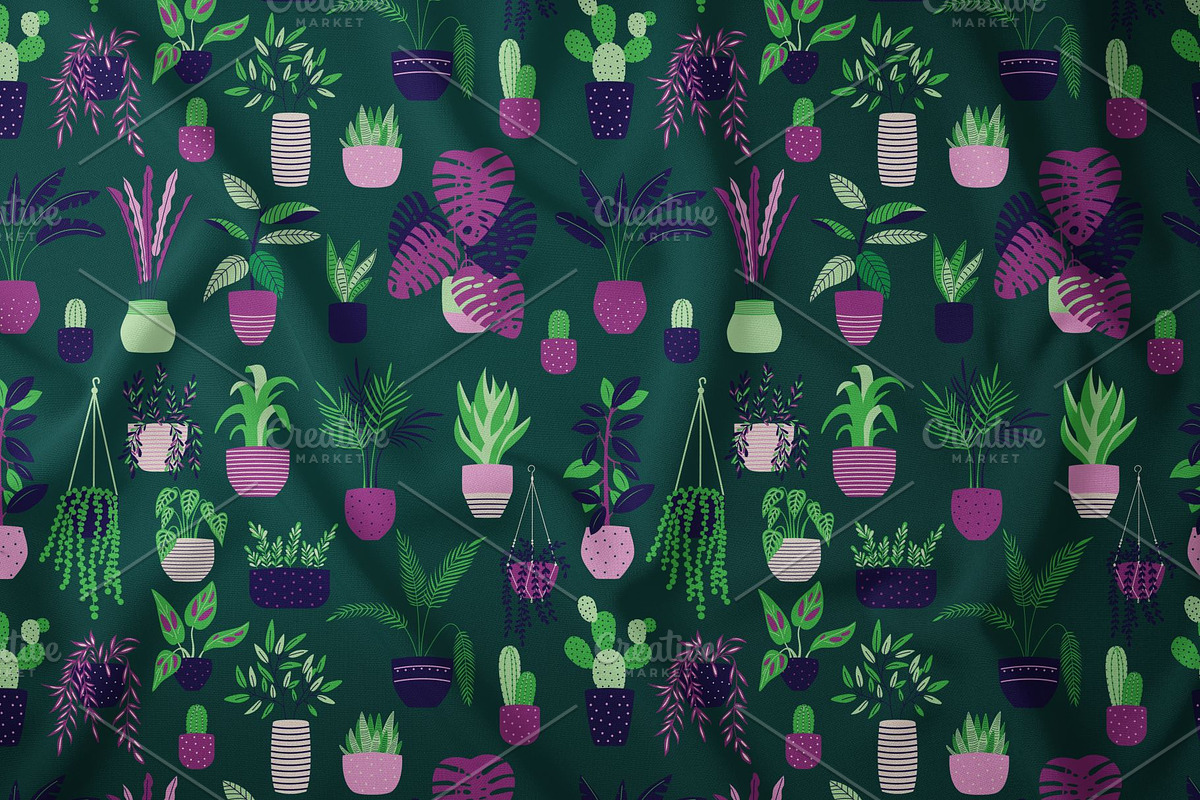 House plants Illustrations & Pattern, a Pattern Graphic by Blue Lela Design (Photo 4 of 9)