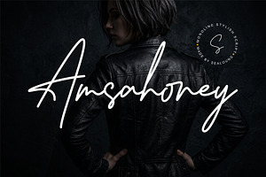 Amsahoney - Monoline Stylish Script