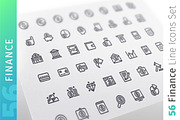 Finance Line Icons Set, an Outline Icon by Voysla's Shop (Thumbnail 1 of 4)
