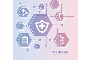 health background with medical icons, a Healthcare Illustration by studiogstock