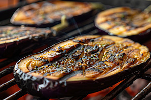 Grilled eggplants on grill, a Food & Drink Photo by AlyaAnd
