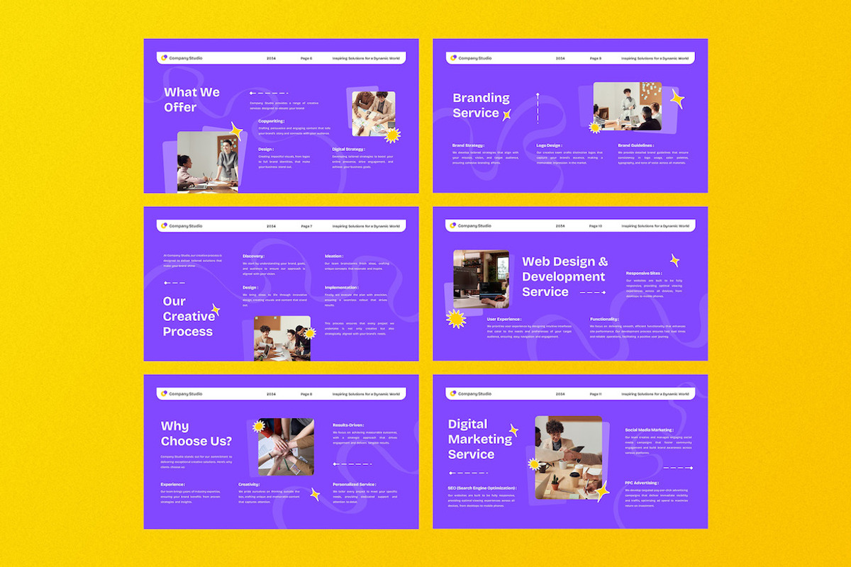 Purple Creative Agency Google Slide, a Presentation Template by Aiyari Graphic (Photo 3 of 5)