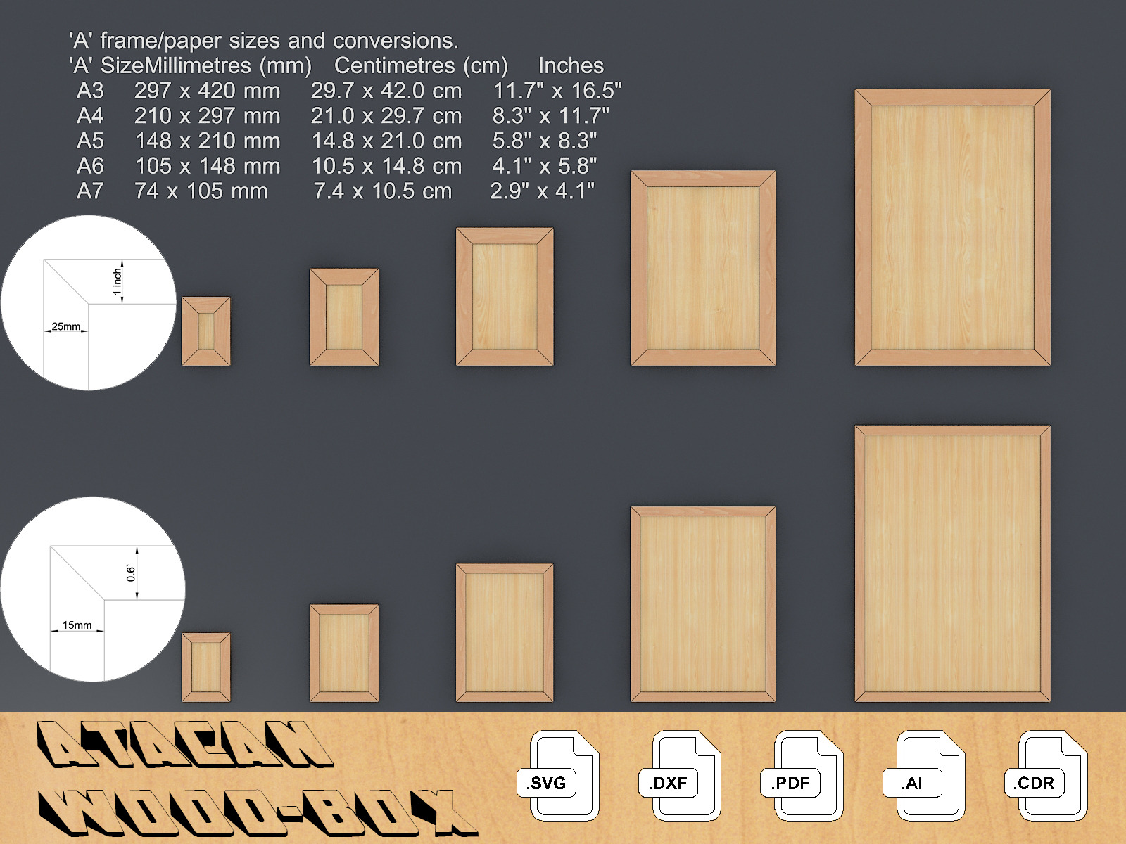 A Sizes Pic Frames Laser cut files, a Graphic by AtacanDigital