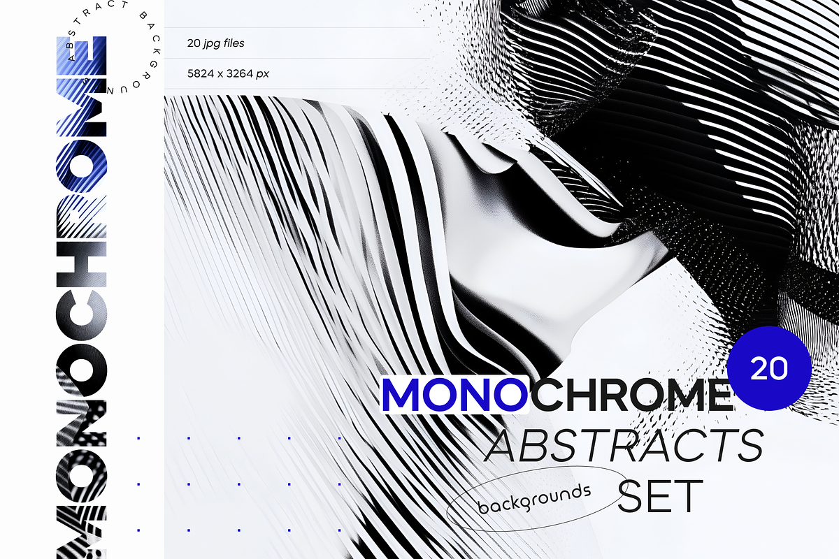 Monochrome Abstracts Backgrounds Set, a Background Graphic by Lumeno (Photo 1 of 4)