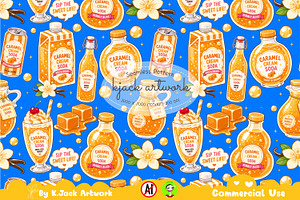 Cute Caramel Cream Soda Seamless