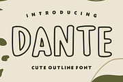 DANTE Outline Font, a Handwritten Font by Fourteen Letter (Thumbnail 1 of 6)