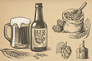 Vintage brewery. Alcohol production., a Food Illustration by bioraven (Thumbnail 2 of 15)