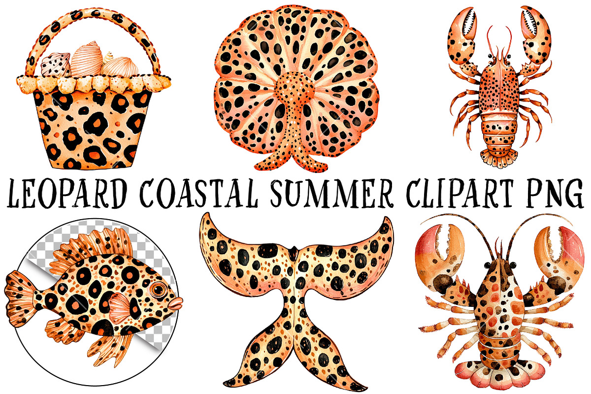 Leopard Coastal Summer Clipart PNG, an Illustration by OK Design (Photo 2 of 6)