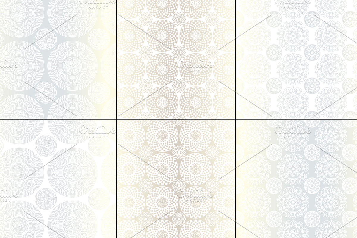 Seamless Silver Medallion Patterns preview 4