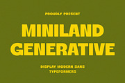 Miniland Generative - Display Sans, a Sans Serif Font by Typeformers (Thumbnail 1 of 6)