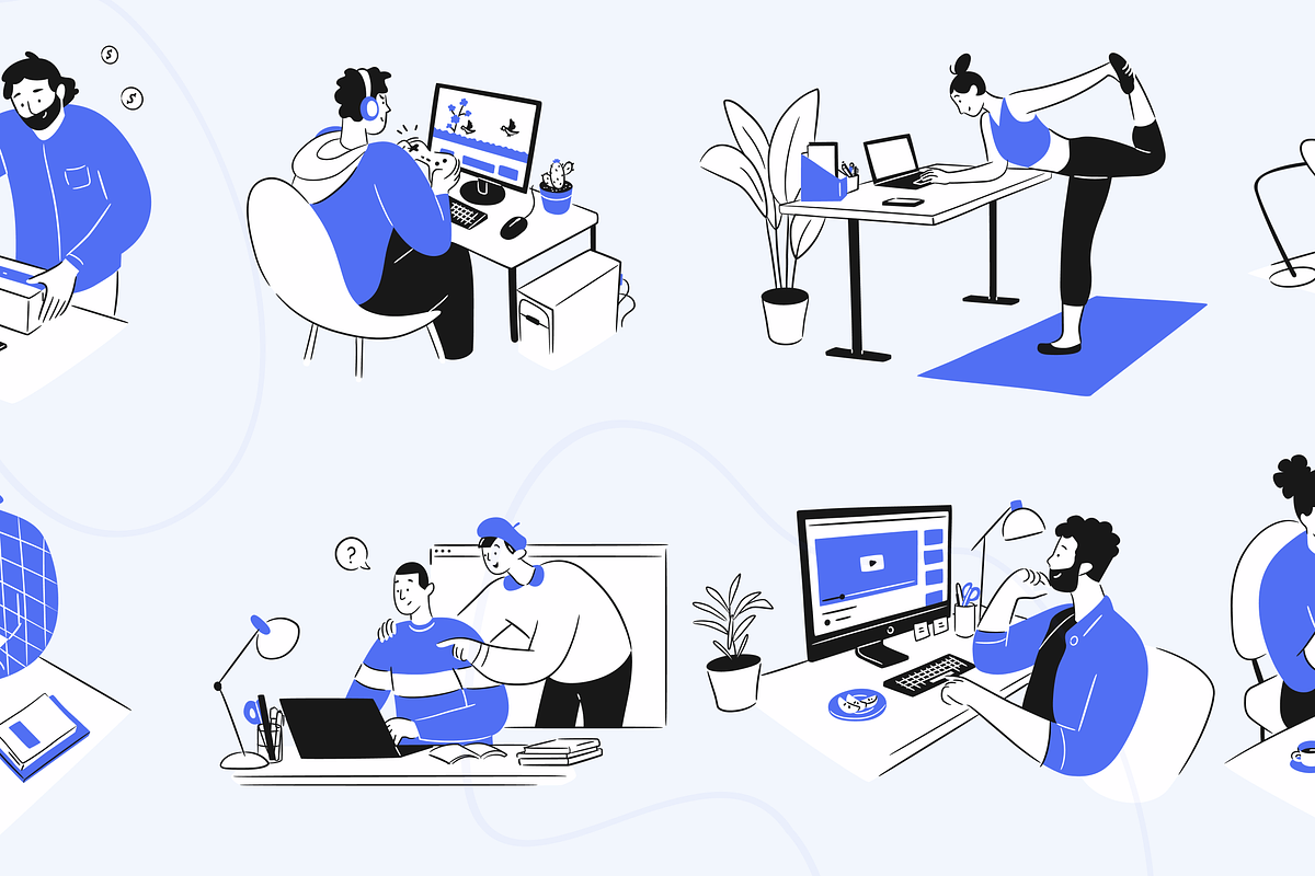 Spacy - Workspace Activity Illustrat, a Technology Illustration by ...