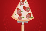 New Year and Merry Christmas Pizza, an Illustration by llassety (Thumbnail 2 of 3)