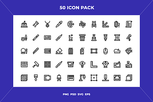 General arts icons, an Outline Icon by Wencory