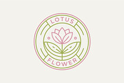 lotus flower badge line art logo, a Branding & Logo Template by Blazybone (Thumbnail 1 of 2)