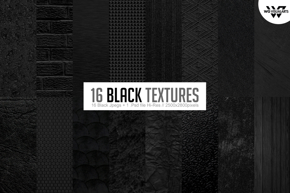 16 BLACK Textures, a Texture Graphic by WG DESIGN