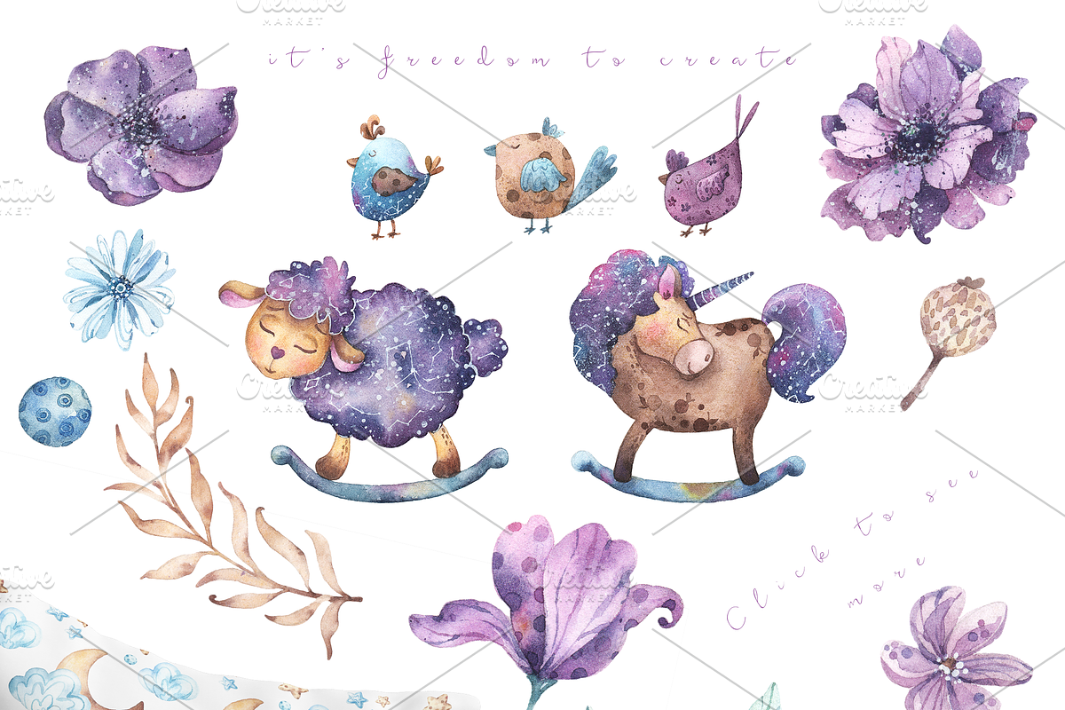 Lullaby - watercolor collection, an Object Illustration by Tatiana Troian (Photo 8 of 9)