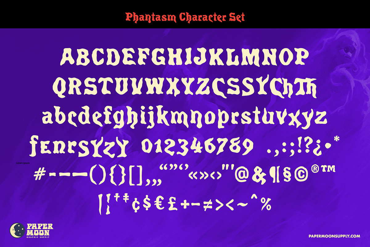 PM Phantasm Spooky Retro Font, a Serif Font by Paper Moon Graphic Supply (Photo 2 of 16)