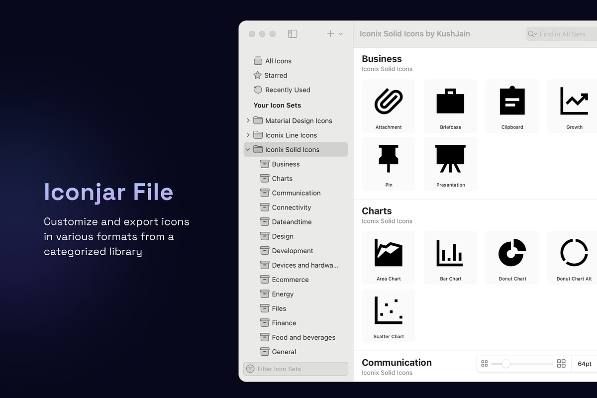 Iconix - Premium Sharp Solid Icons, a Solid Icon by KushJain (Photo 6 of 7)