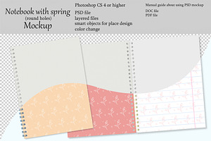 Notebook mockup. Sketchbook mockup.