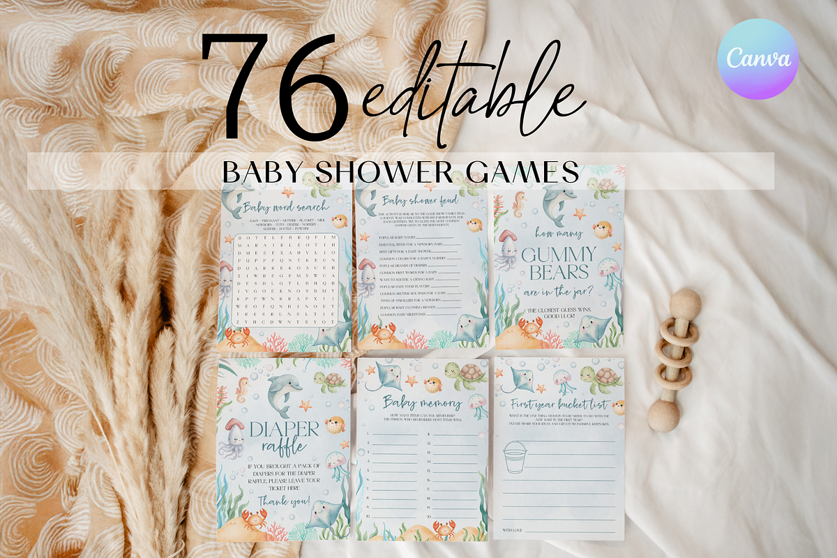 Under the Sea Baby Shower Activity, a Templates & Theme by VeliusCreativeStudio (Photo 1 of 6)