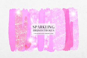 Pink Sparkling And Watercolour