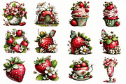 Whimsical Summer strawberry clipart, an Illustration by Designworld (Thumbnail 2 of 7)