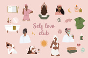Self love club vector pack, an Illustration by yabluko_draws (Thumbnail 1 of 5)
