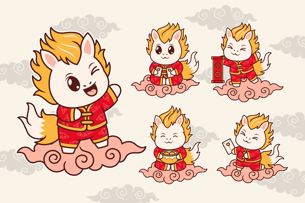 Cute Kirin Lunar New Year Vector, an Object Graphic by Mily Studio (Photo 3 of 3)