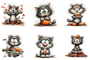 Autumn Cat Watercolor Clipart, a Seasonal Illustration by CreationArt (Thumbnail 5 of 5)