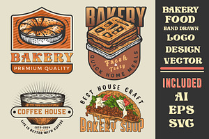 Bakery vintage hand-drawn logo, a Branding & Logo Template by Billah Hub