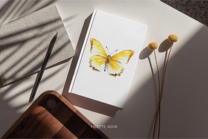 Watercolor Yellow Butterflies