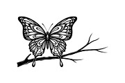 Butterfly Branch SVG Bundle, an Illustration by Creativeshirt (Thumbnail 7 of 31)