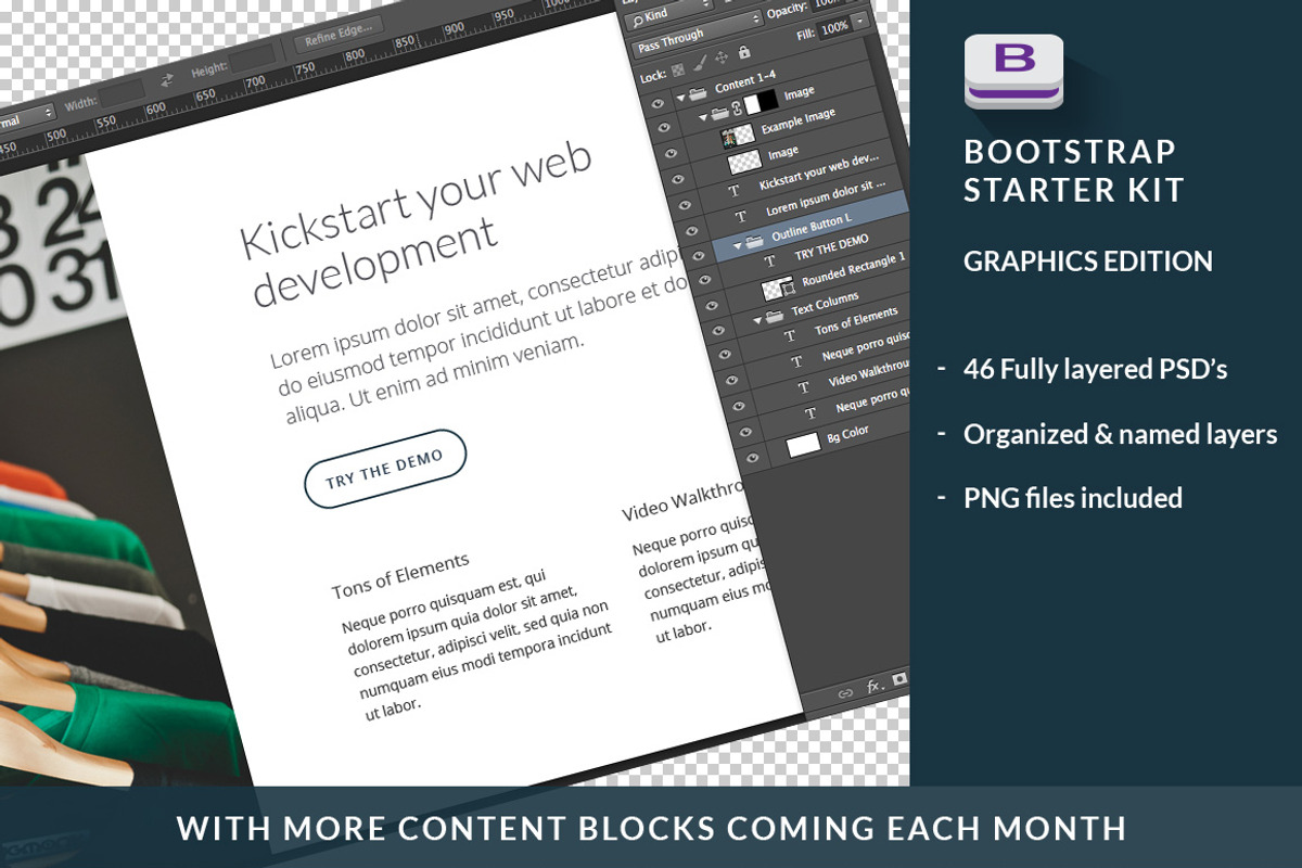 Bootstrap Starter Kit - PSD + PNG, an UI Kit Template by Bags of Creativity (Photo 3 of 3)