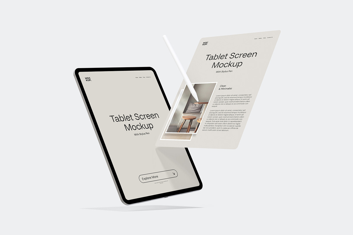 Portrait Tablet Screen Mockup, an iPad Mockup by Rizky Audymas (Photo 4 of 8)