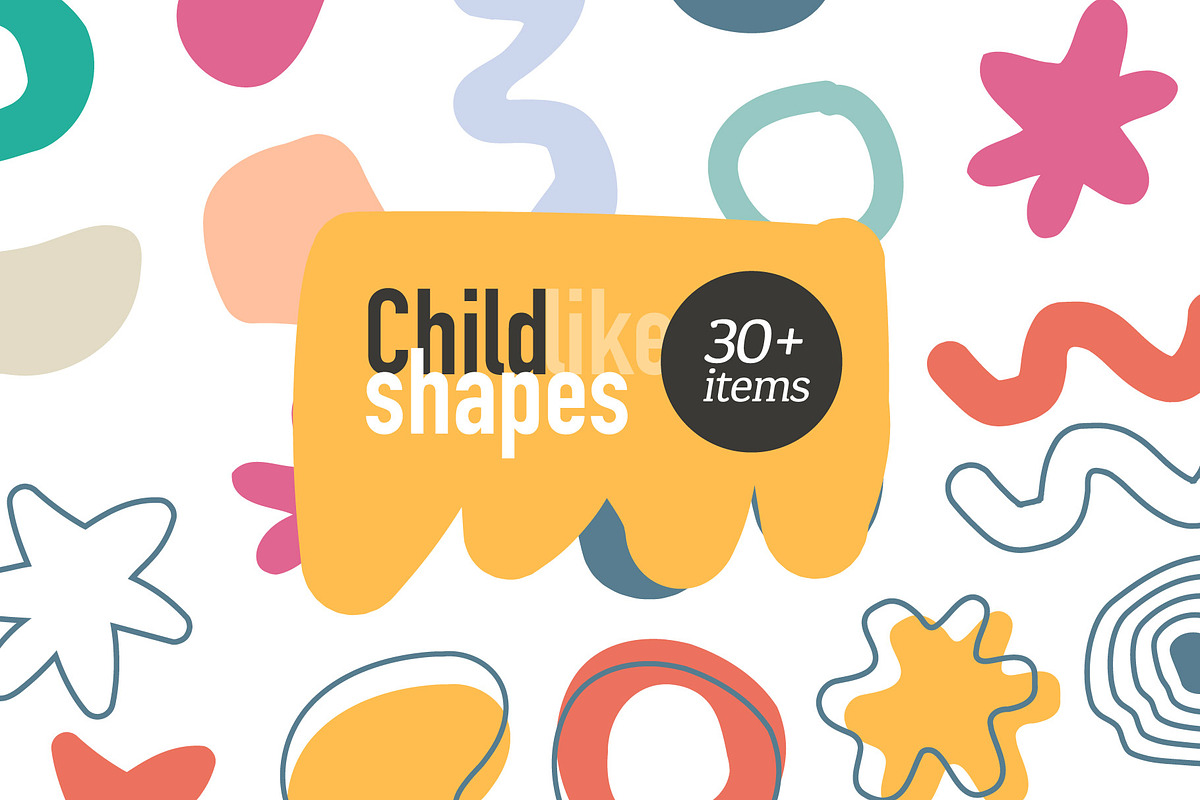 Childish shapes doodle hand drawn, a Pattern Graphic by vladwel (Photo 1 of 4)