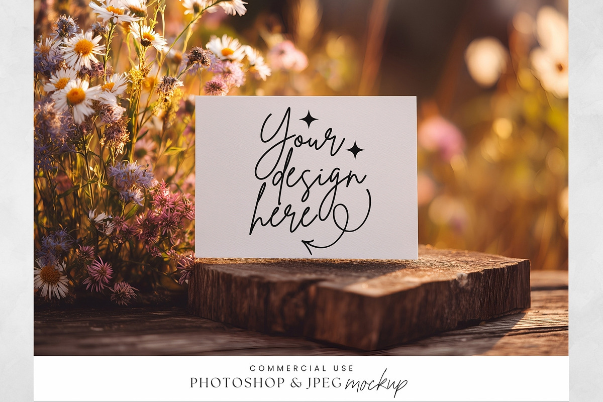Rustic Wood 7x5 Summer Mockup, an Advertising Mockup by illuztrate (Photo 1 of 3)