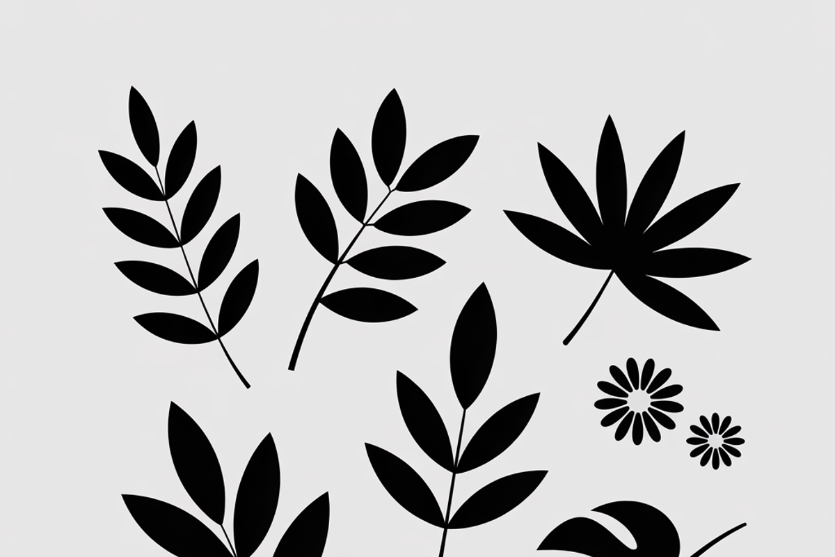 collection tropical leaf silhouette, an Illustration by Amazin_art (Photo 5 of 21)