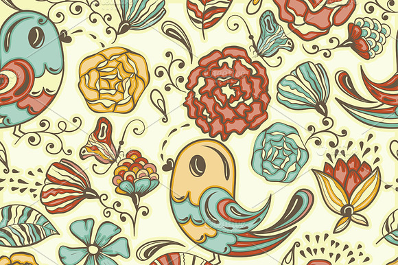 Vector Seamless Spring Pattern