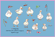 Call Duck Clipart Digital Paper, an Illustration by VianneArt (Thumbnail 3 of 7)