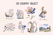 Blooming Country Set, an Animal Illustration by GiraffeCreative (Thumbnail 2 of 20)