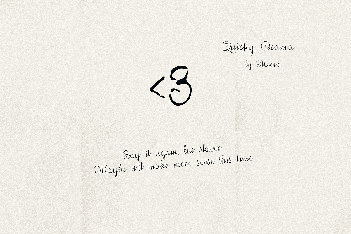 Quirky Drama: Expressive Script Font, a Script Font by Mneme (Photo 7 of 8)