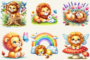 Cute Spring Lion Clipart, an Illustration by OK Design (Thumbnail 4 of 5)